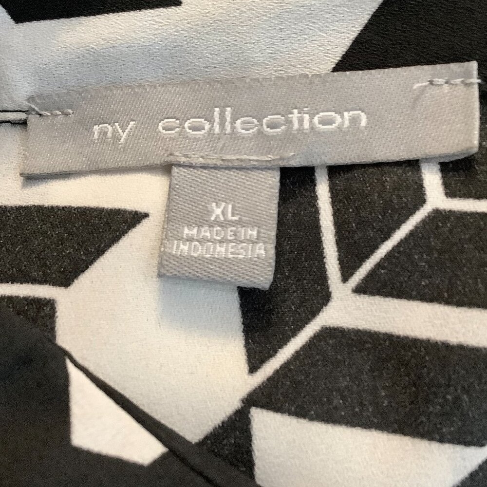 Button Top Tunic Color Block Black / White Xl Ny … - image 7